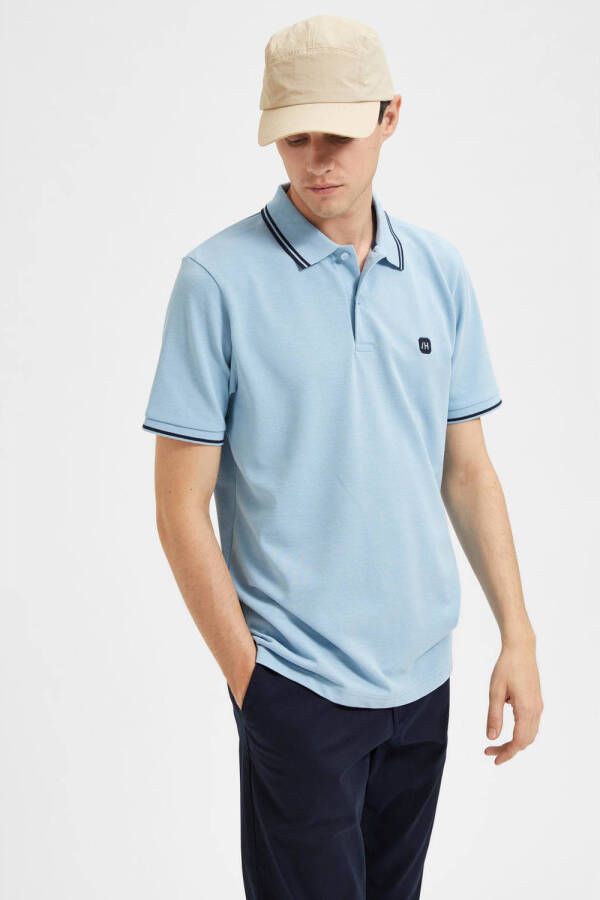 SELECTED HOMME regular fit polo SLHDANTE blauw