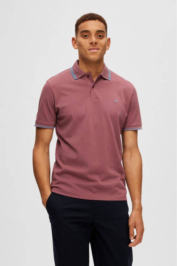 SELECTED HOMME regular fit polo SLHDANTE rose brown