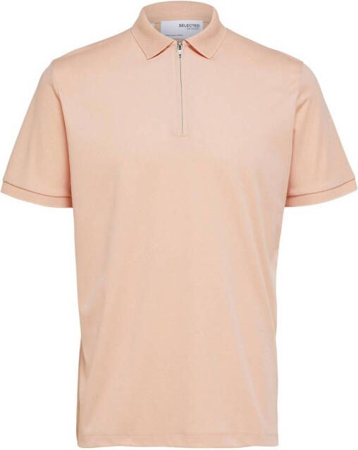 SELECTED HOMME regular fit polo SLHFAVE pink sand