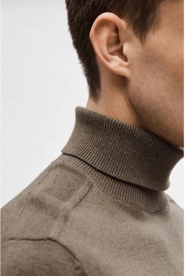 SELECTED MEN Heren Truien & Vesten Slhberg Roll Neck Noos Bruin - Foto 10