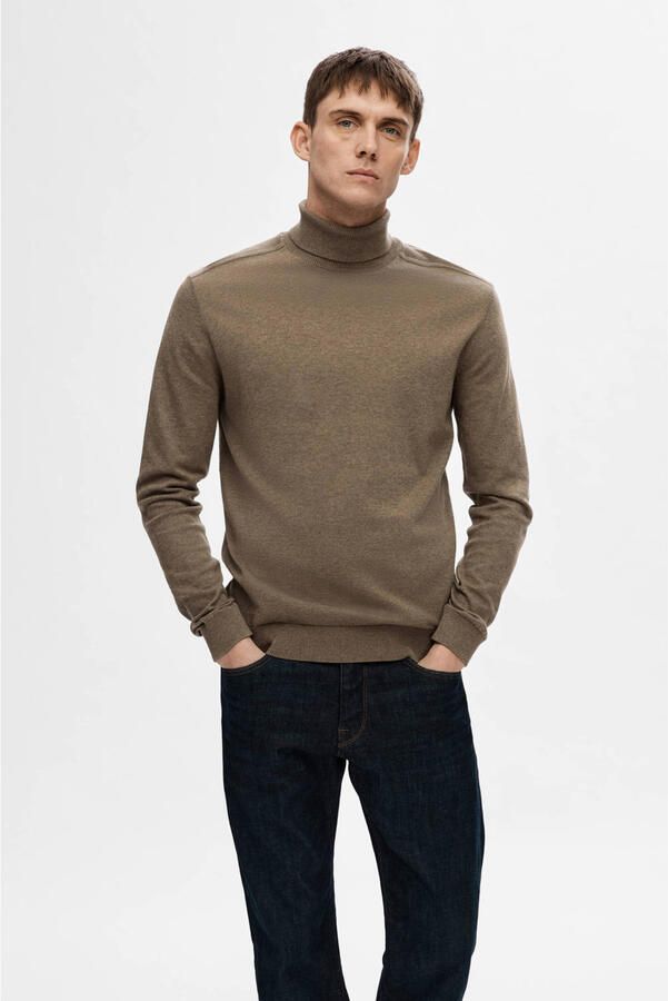 SELECTED MEN Heren Truien & Vesten Slhberg Roll Neck Noos Bruin - Foto 11
