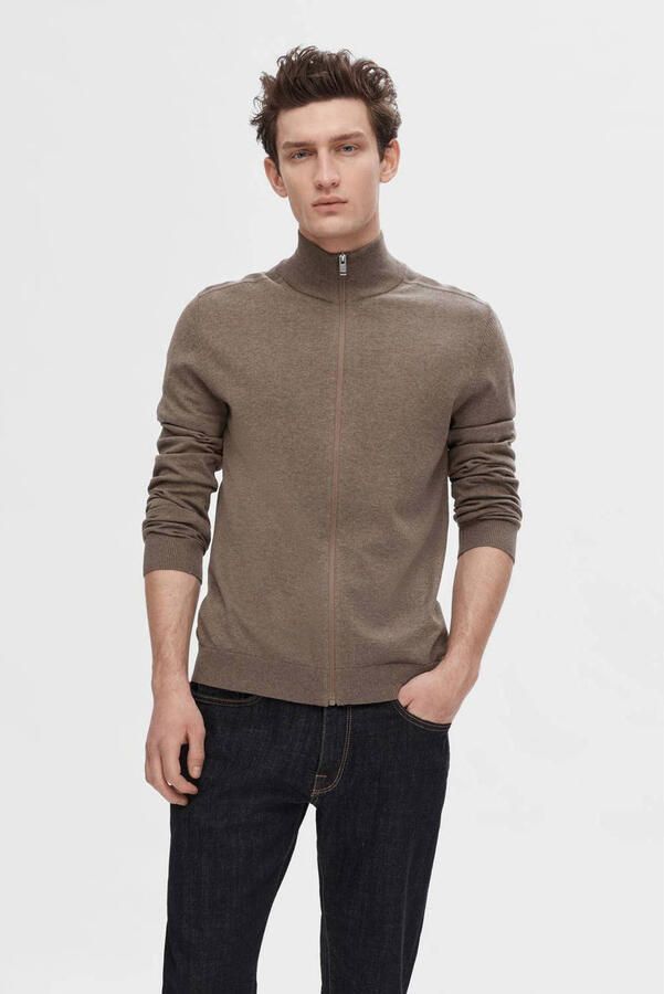 Selected Homme Regular fit gebreid jack van puur katoen model 'BERG' - Foto 2