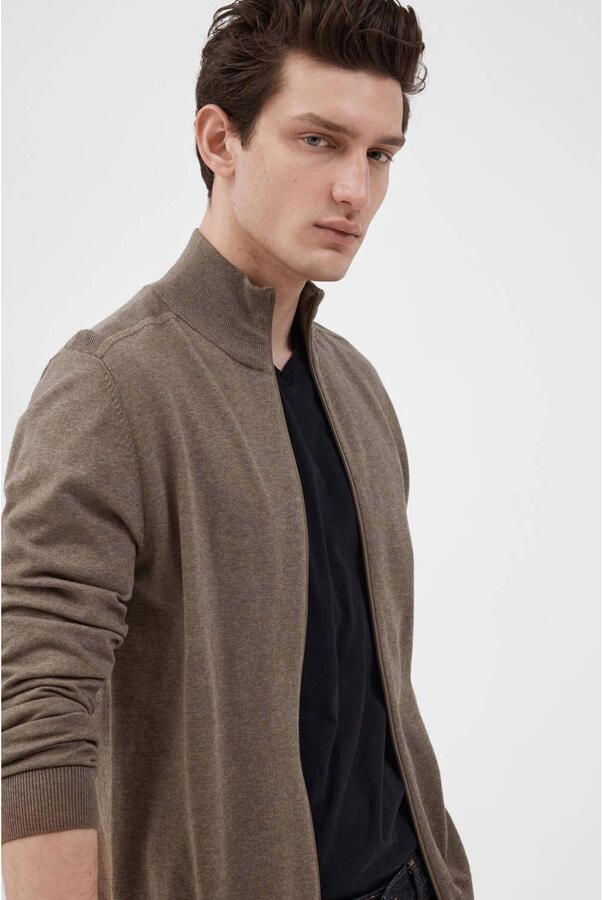 Selected Homme Regular fit gebreid jack van puur katoen model 'BERG'