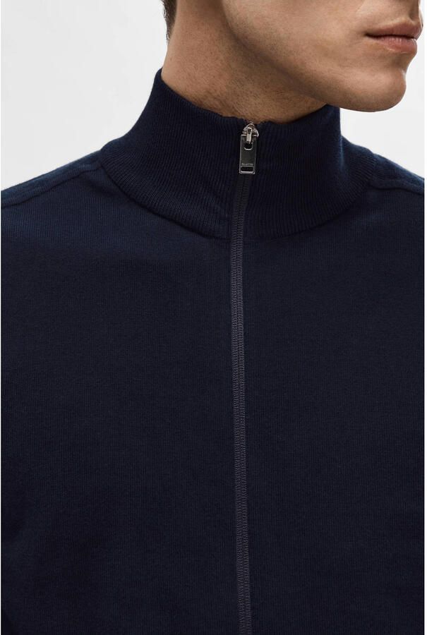 Selected Homme Regular fit gebreid jack van puur katoen model 'BERG'