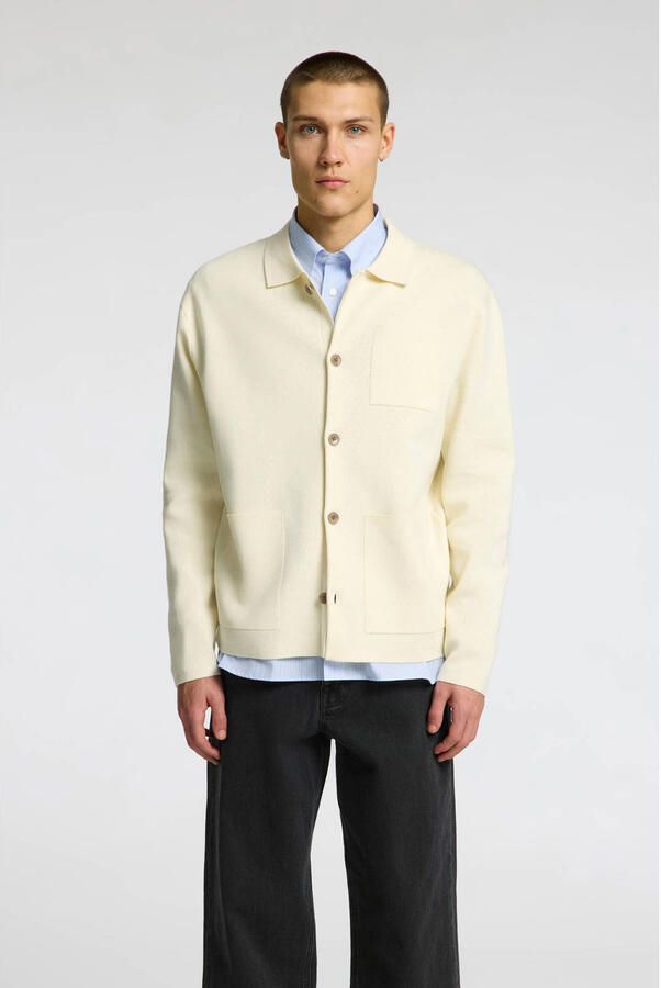 Selected Homme Elegante Cardigan voor Mannen Beige Heren