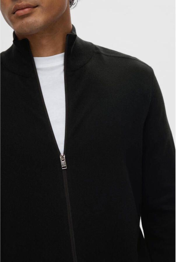 Selected Homme Regular fit gebreid jack van puur katoen model 'BERG'