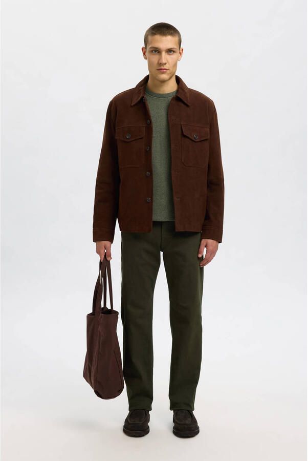 SELECTED HOMME Gebreide trui SLHROSS LS KNIT STRUCTURE CREW NECK NOOS