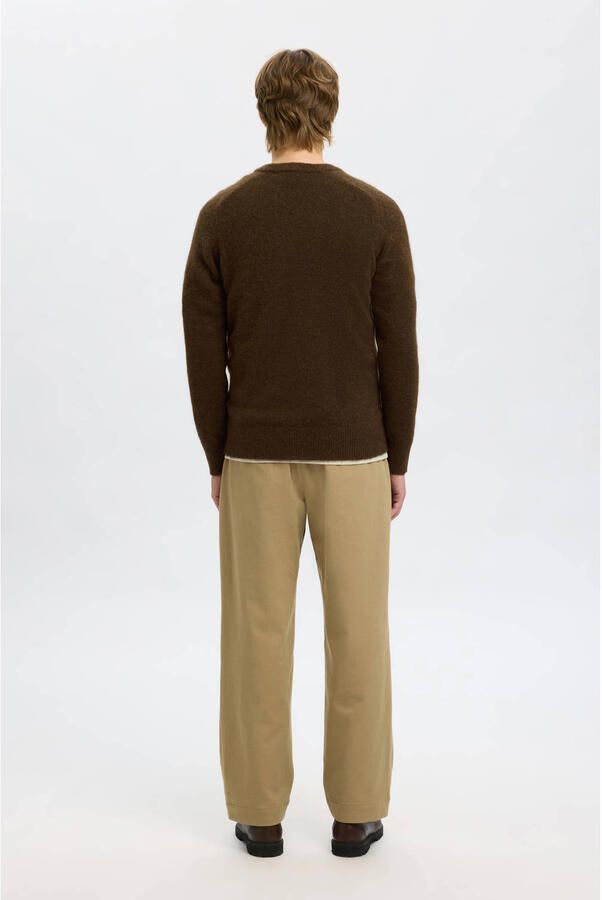 Selected Homme Regular fit gebreide pullover met mix van alpaca en wol model 'RAI'