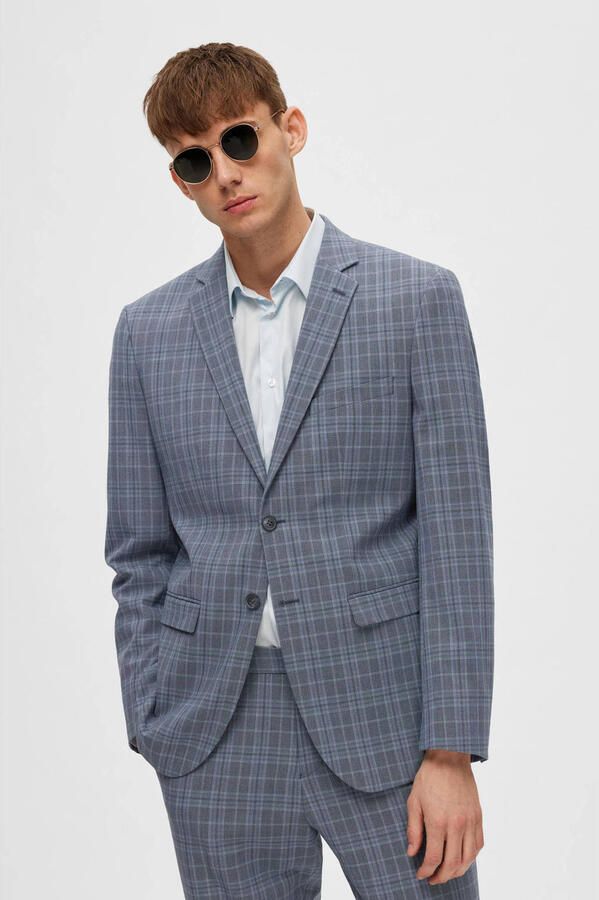 Selected Homme Slim fit 2-knoops colbert met reverskraag model 'LIAM' - Foto 3