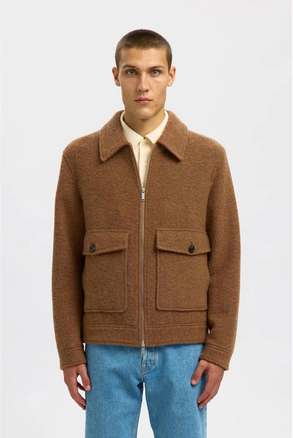 Selected Homme Regular fit overhemdjack van wolmix - Foto 3