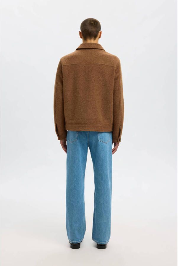 Selected Homme Regular fit overhemdjack van wolmix