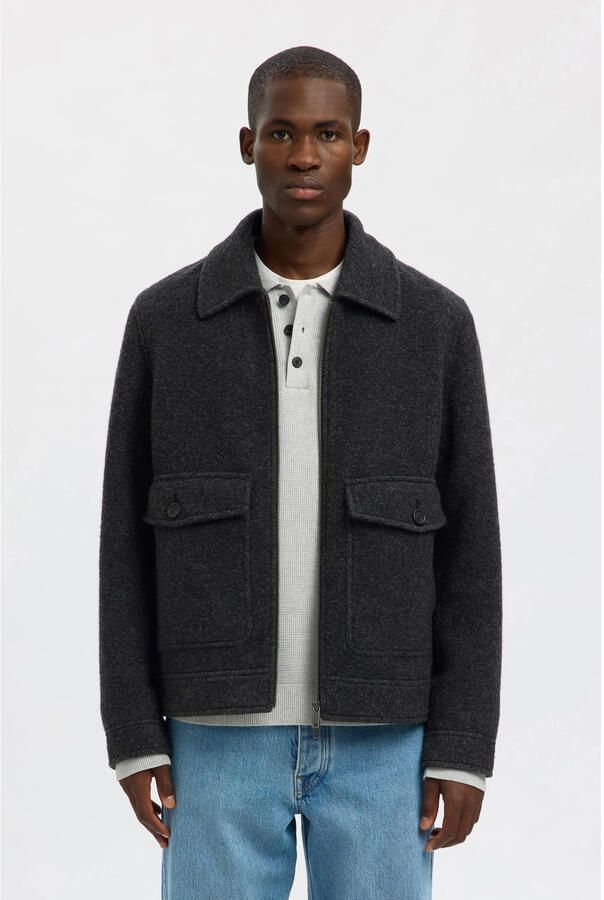 Selected Homme Regular fit overhemdjack van wolmix - Foto 2