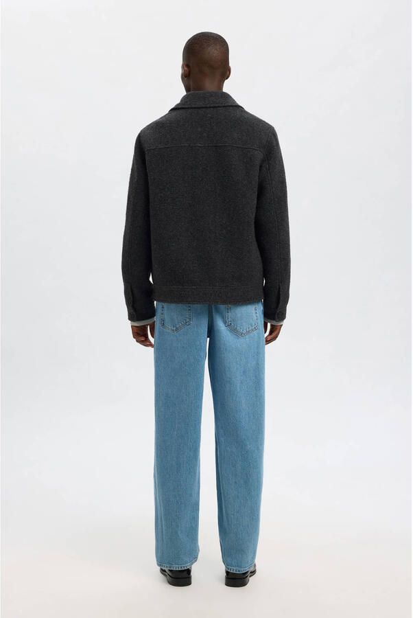 Selected Homme Regular fit overhemdjack van wolmix