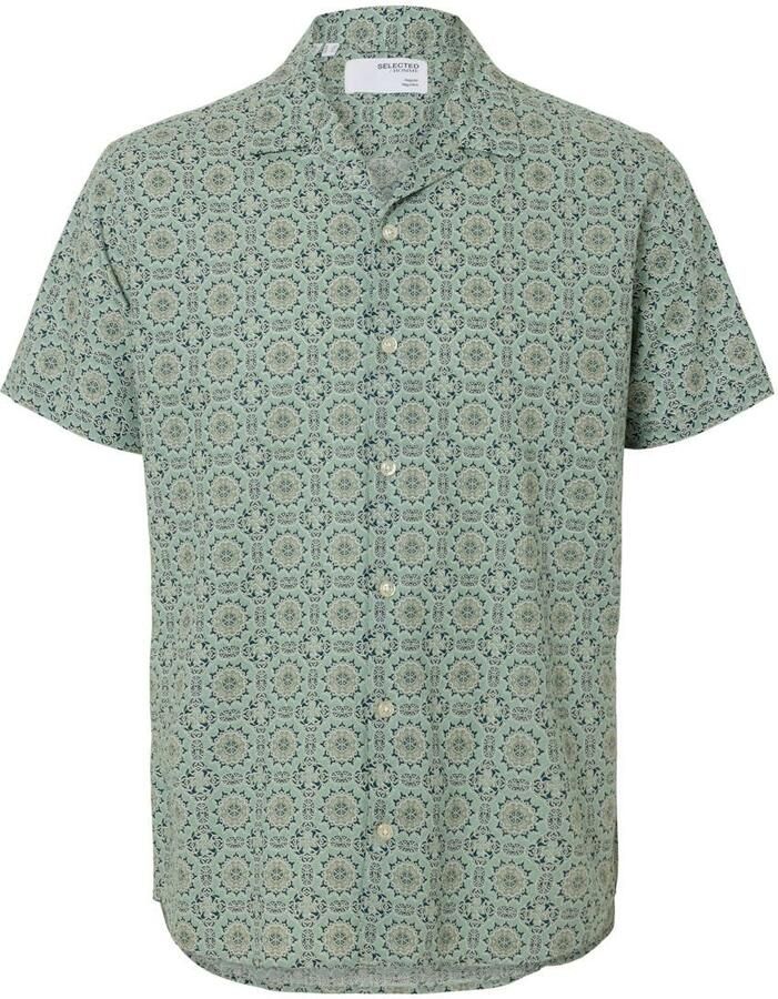 SELECTED HOMME linnen casual overhemd groen