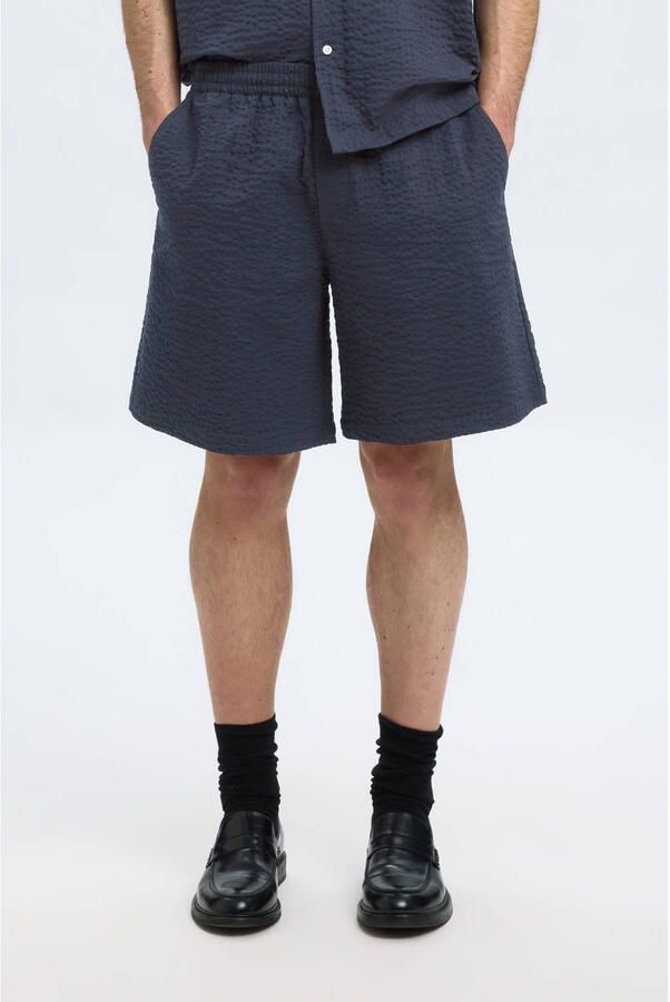 SELECTED HOMME loose bermuda short donkerblauw