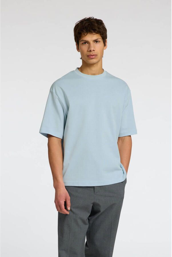 SELECTED HOMME loose fit T-shirt SLHLOOSEOSCAR lichtblauw - Foto 2