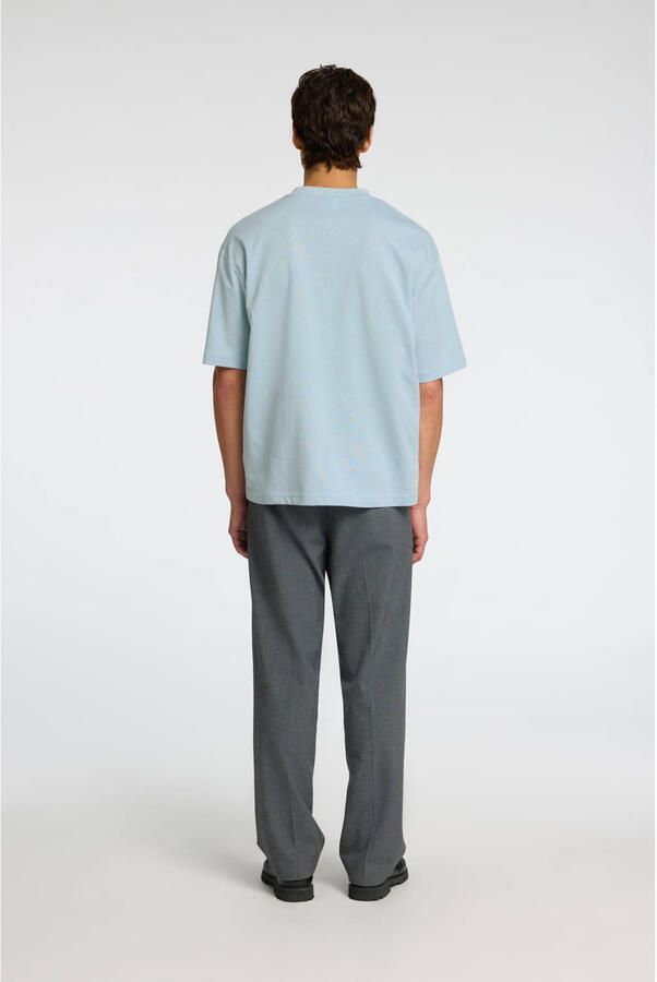 SELECTED HOMME loose fit T-shirt SLHLOOSEOSCAR lichtblauw