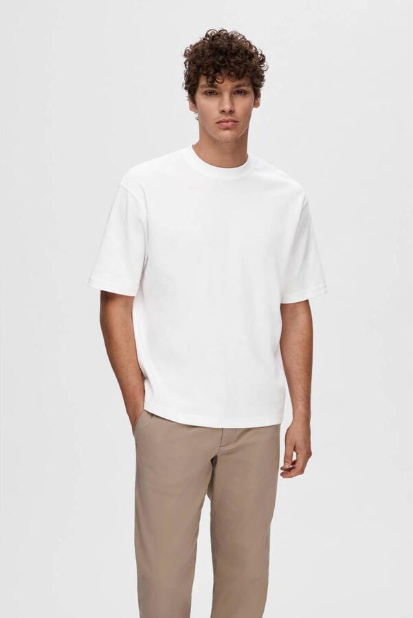 SELECTED HOMME Heren Polo's & T-shirts Slhlooseoscar Ss O-neck Tee Noos Wit - Foto 6