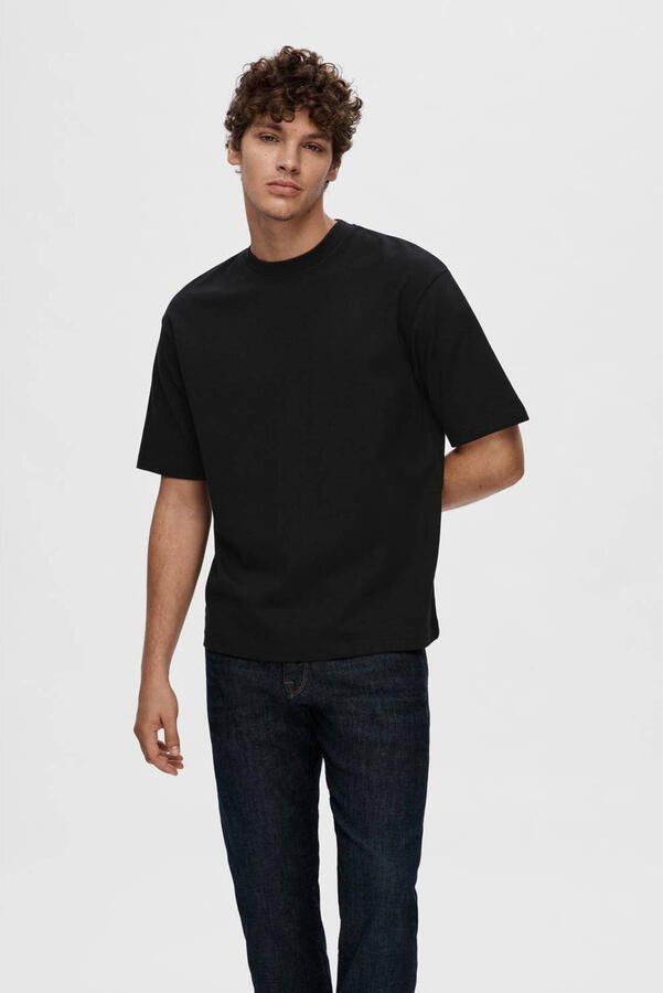 SELECTED HOMME Heren Polo's & T-shirts Slhlooseoscar Ss O-neck Tee Noos Zwart - Foto 5