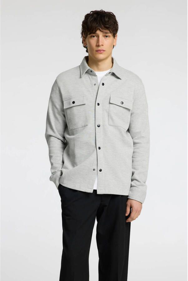 SELECTED HOMME overshirt SLHJACKIE lichtgrijs