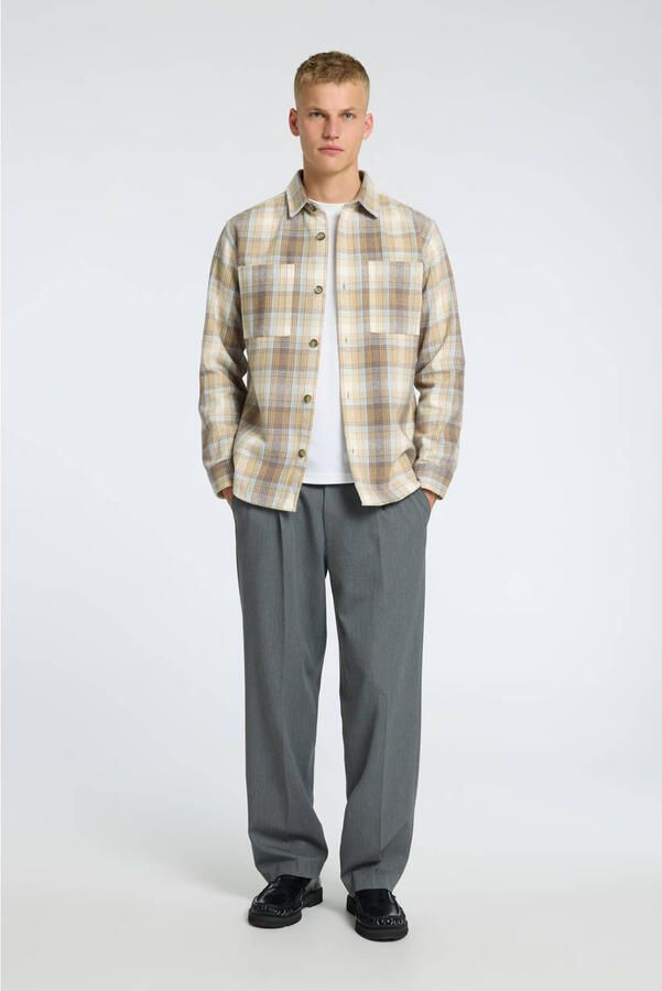 SELECTED HOMME overshirt SLHREG-HANK lichtgeel