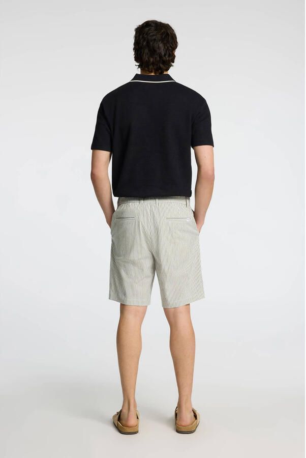 SELECTED HOMME Heren Broeken Slhregular-karl Seersucker Shorts Noos Wit - Foto 5