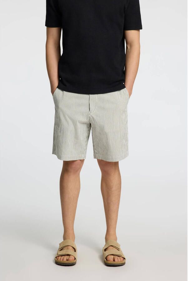 SELECTED HOMME Heren Broeken Slhregular-karl Seersucker Shorts Noos Wit - Foto 6