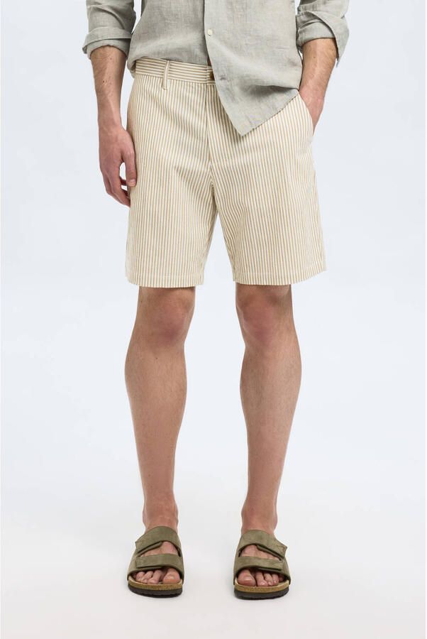 SELECTED HOMME regular chino short SLHREGULAR-KARL lichtbruin - Foto 3