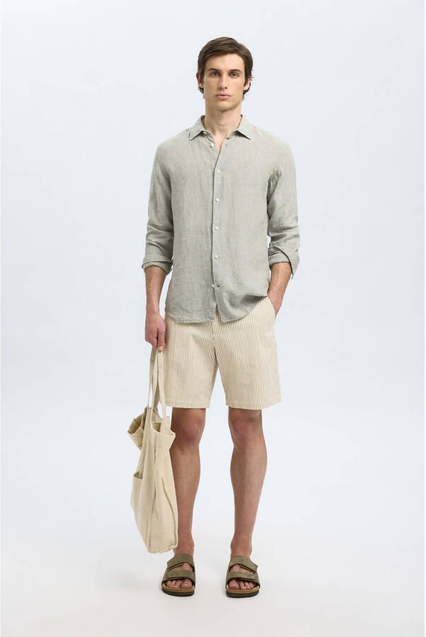 SELECTED HOMME regular chino short SLHREGULAR-KARL lichtbruin