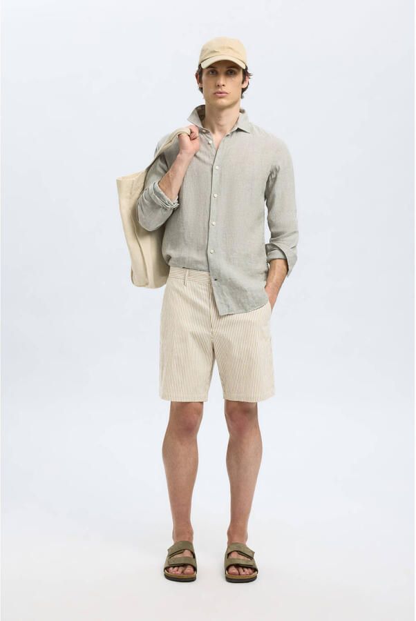 SELECTED HOMME regular chino short SLHREGULAR-KARL lichtbruin - Foto 2