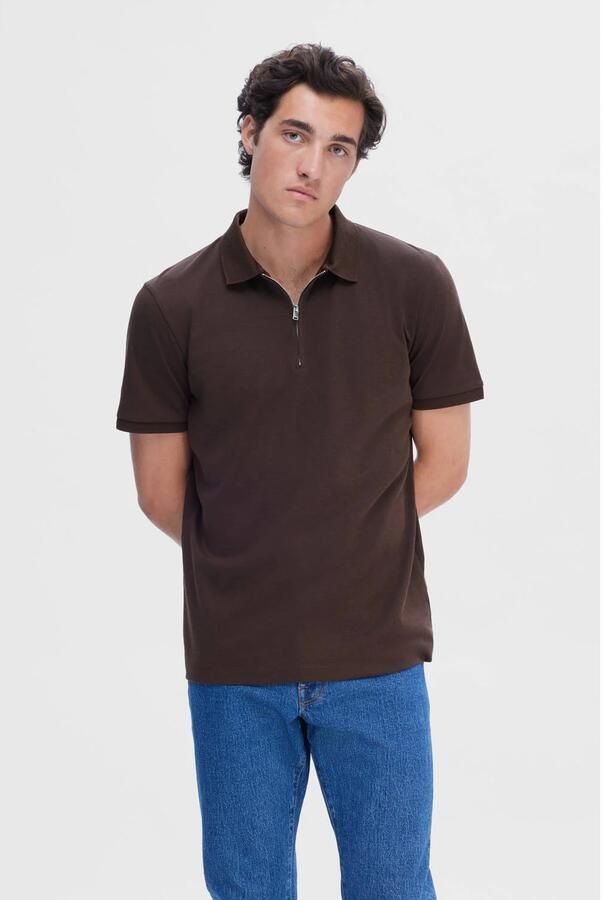 Selected Homme Regular fit poloshirt van katoenmix model 'FAVE'