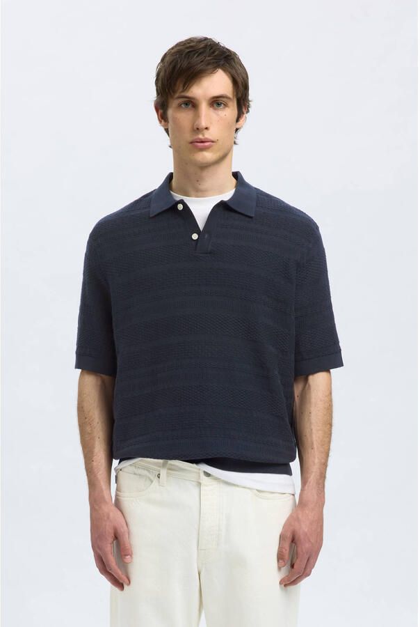 Selected Homme Relaxed fit poloshirt van puur katoen model 'FOAM' - Foto 3