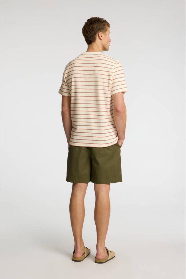 SELECTED HOMME Heren Polo's & T-shirts Slhdjango Stripe Ss O-neck Tee Ecru - Foto 5
