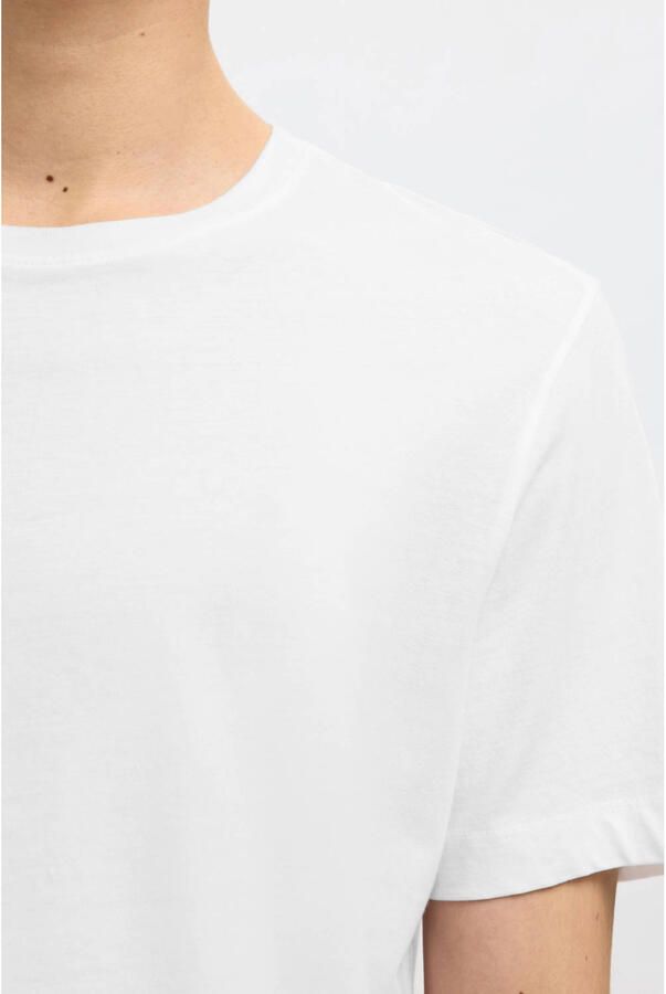 Selected Homme Regular fit T-shirt van puur katoen in een set van 3 stuks