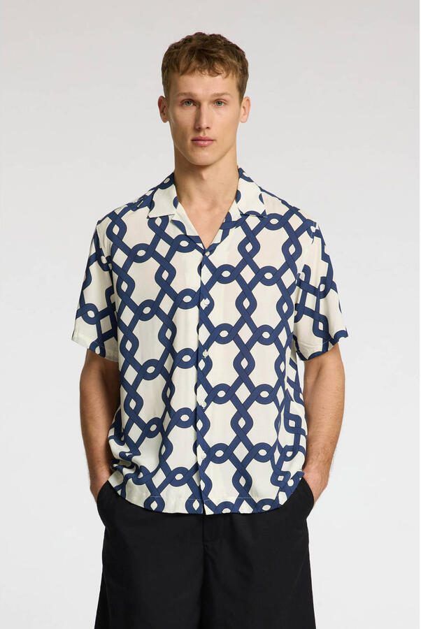 SELECTED HOMME relaxed fit overhemd SLHRELAX-VERO blauw