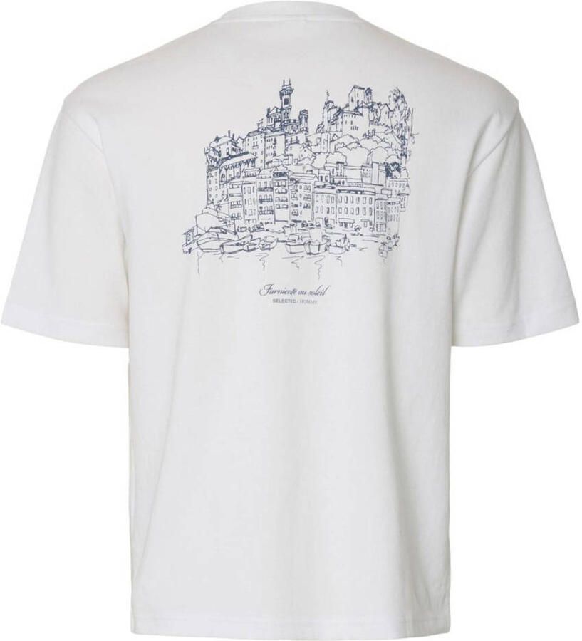 SELECTED HOMME relxed T-shirt SLHLOOSEOSCAR wit - Foto 2