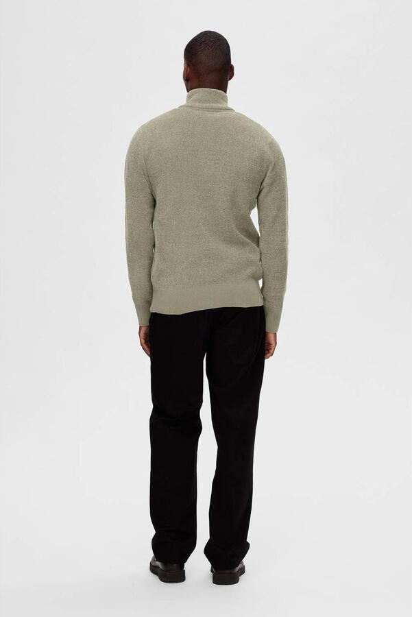 SELECTED HOMME Heren Truien & Vesten Slhrodney Ls High Neck Half Zip Groen - Foto 2