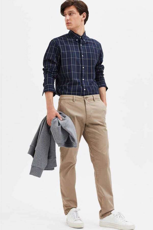 SELECTED HOMME Heren Broeken Slh175-slim New Miles Flex Pant Noos Beige - Foto 6