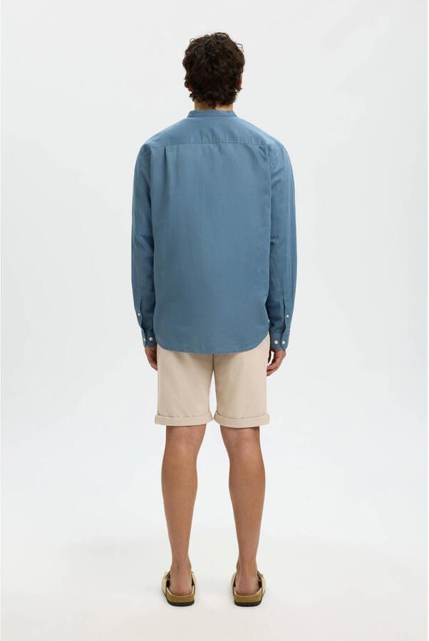 Selected Homme Slim fit korte broek met structuurmotief model 'LUTON'