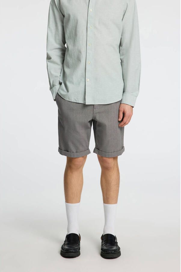 Selected Homme Slim fit korte broek met structuurmotief model 'LUTON' - Foto 3