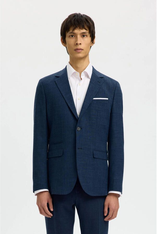 Selected Homme Slim fit 2-knoops colbert met klepzakken model 'OASIS' - Foto 3