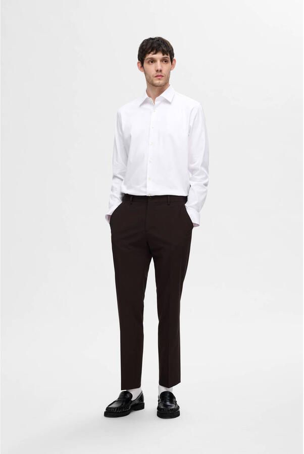 SELECTED HOMME Heren Overhemden Slhslim-performance Shirt Ls Noos Wit - Foto 5