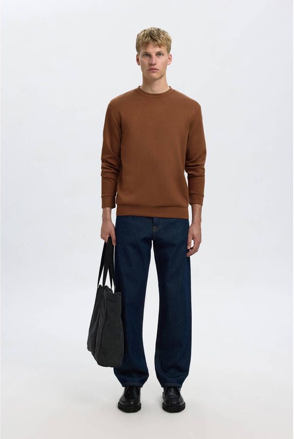 Selected Homme Regular fit sweatshirt van viscosemix model 'EMANUEL'