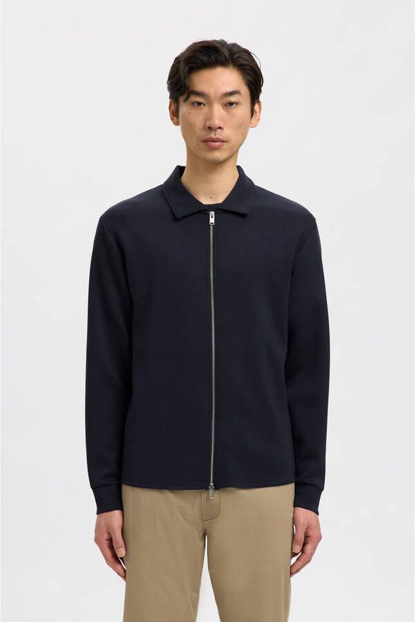 SELECTED HOMME Heren Truien & Vesten Slhemanuel Soft Full Zip Sweat Noos Donkerblauw - Foto 6