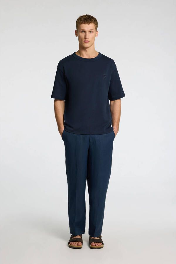 Selected T-shirt donkerblauw