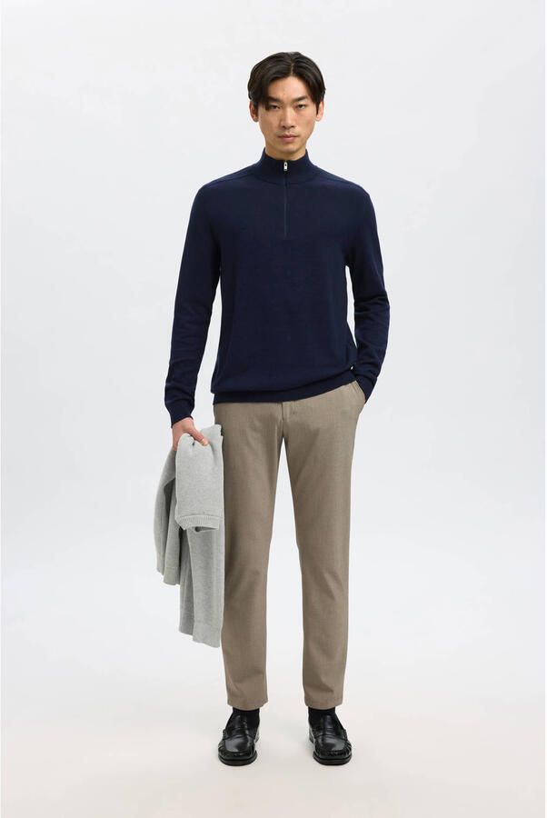 SELECTED HOMME Heren Truien & Vesten Slhberg Half Zip Cardigan Noos Donkerblauw - Foto 6