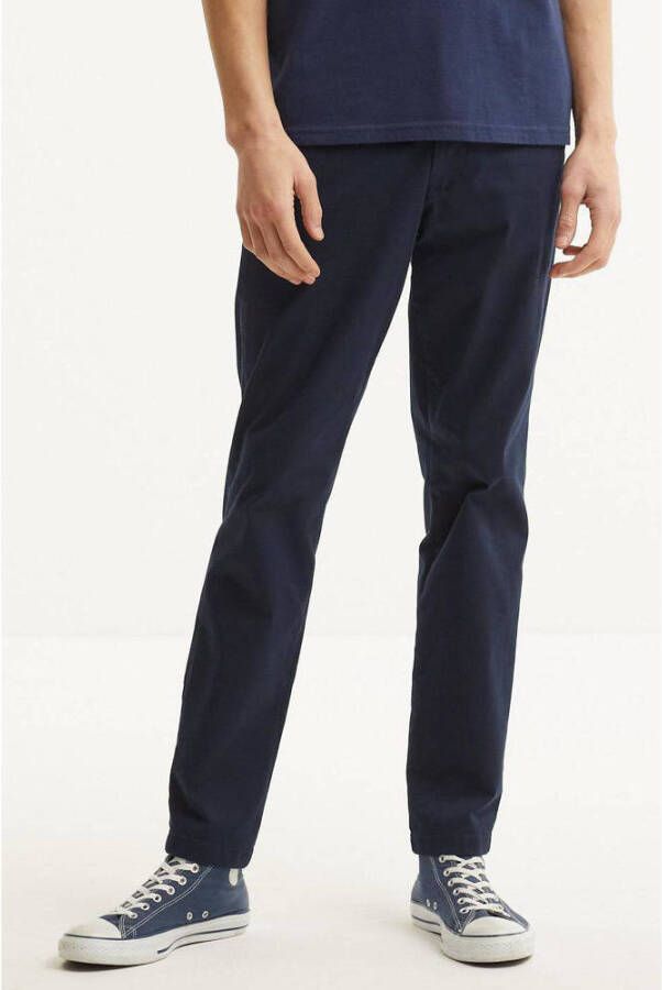 SELECTED HOMME slim fit broek SLHMILES met biologisch katoen donkerblauw