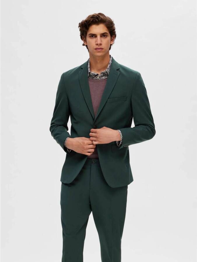 SELECTED HOMME slim fit colbert SLHSLIM-LIAM van gerecycled polyester green gables