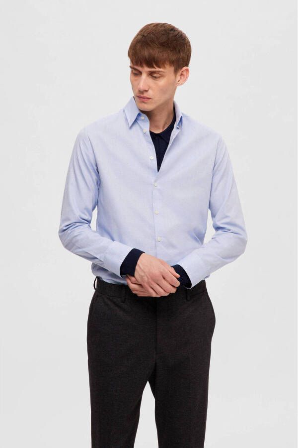 SELECTED HOMME slim fit overhemd SLHSLIMSOHO cashmere blue