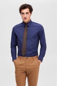 SELECTED HOMME slim fit overhemd SLHSLIMSOHO met all over print navy blazer